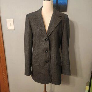 Worthington Womens 100% Wool Blazer Jacket 8T Tall Gray Business Workwear